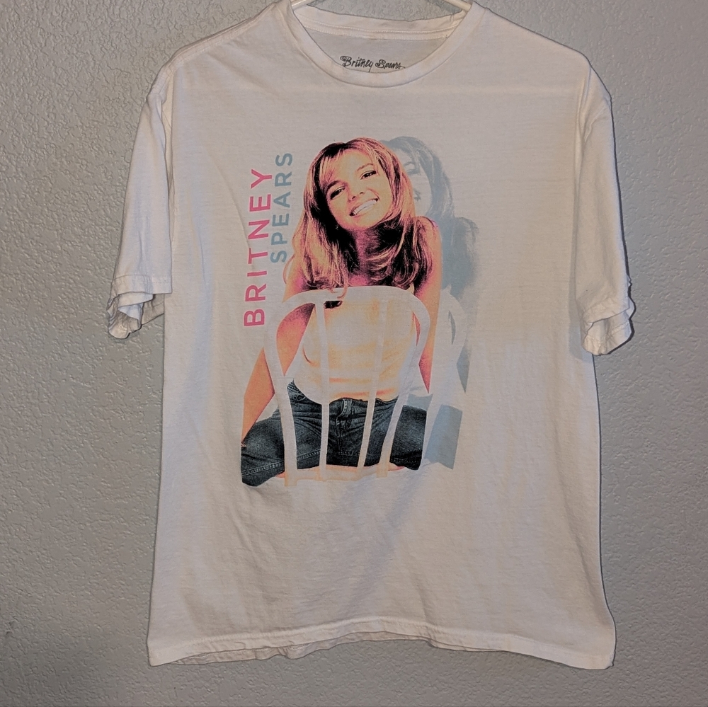 Britney Spears White T-Shirt Size Large